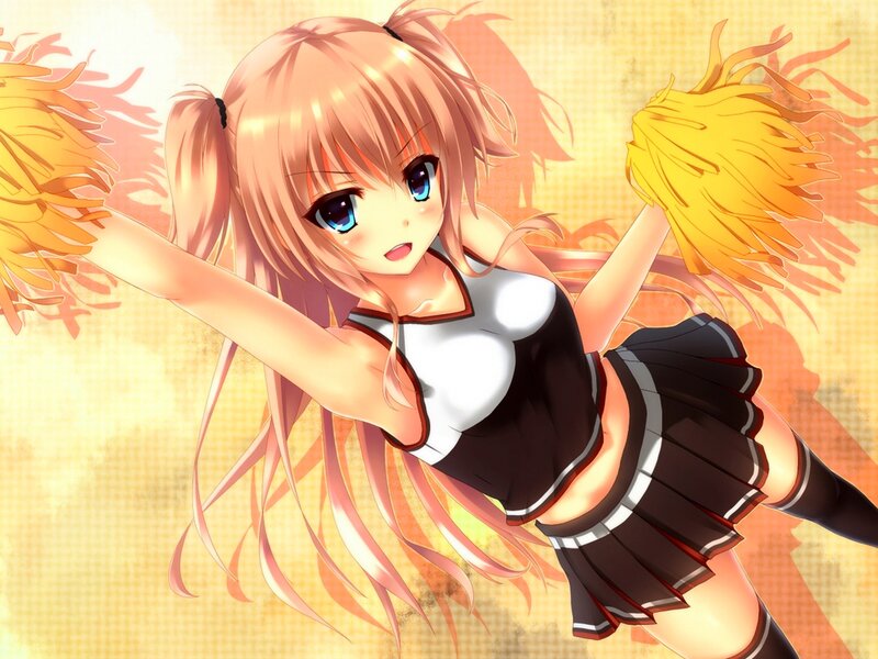 Anime Cheerleader Girl — Yellow, Energetic