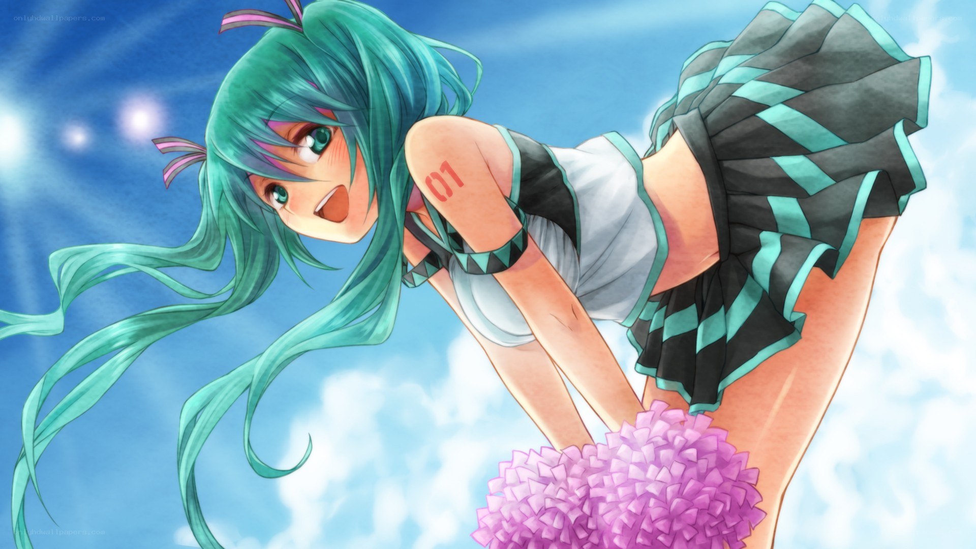 anime cheerleader in sky