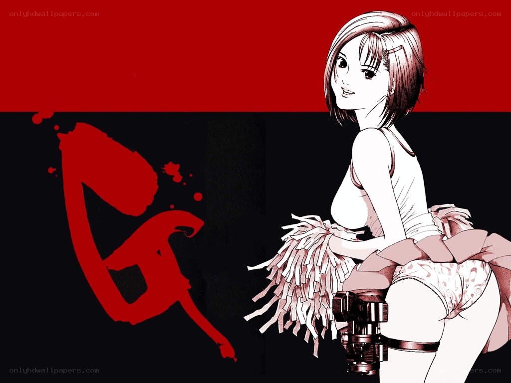 anime cheerleader with mechanical arm