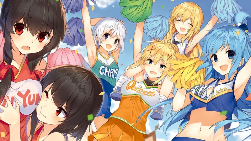Anime Cheerleaders — Blue, Energetic