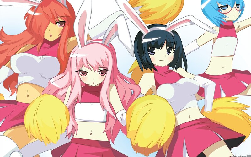 anime cheerleaders with bunny ears