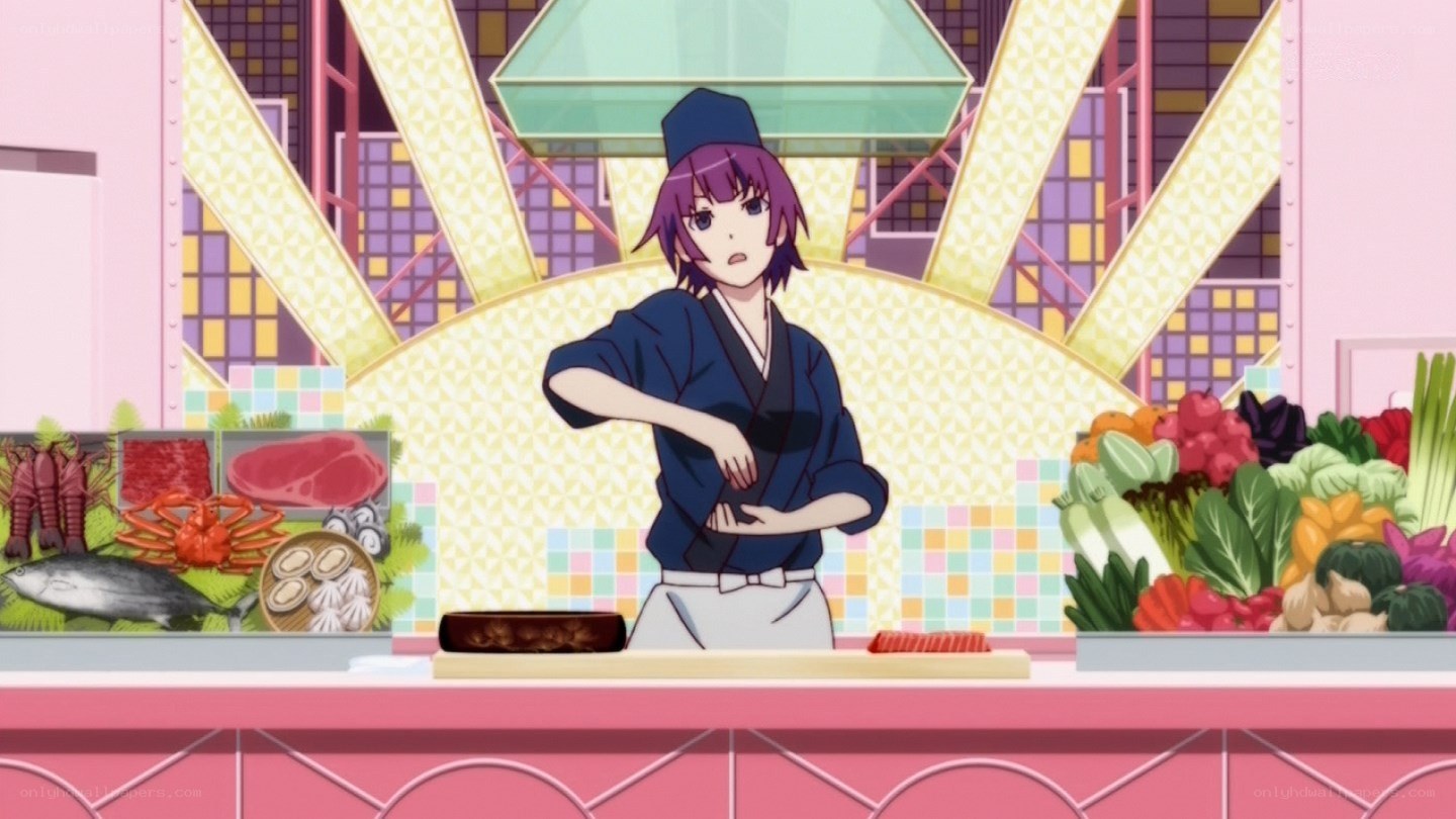 anime chef at a food stall