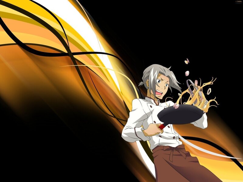 anime chef in action