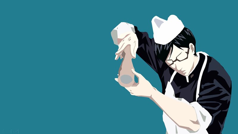 Anime Chef Preparing Food — Teal