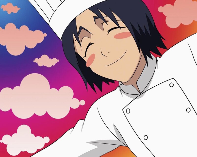 anime chef smiling