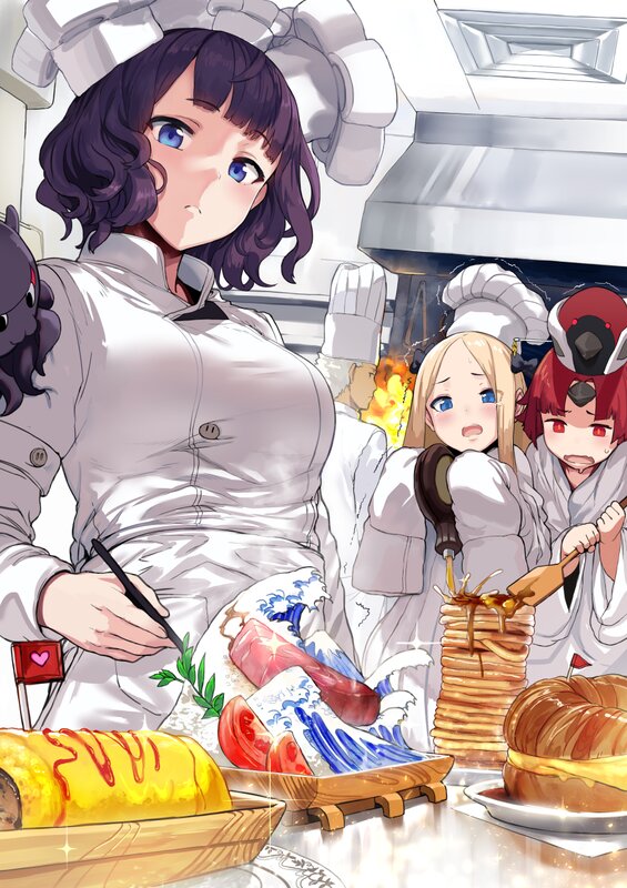 Anime Chefs in Kitchen — White