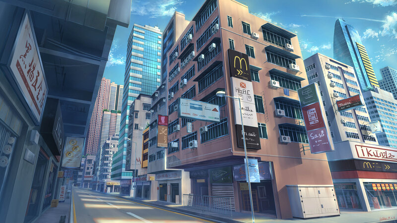 Anime City Street — Blue