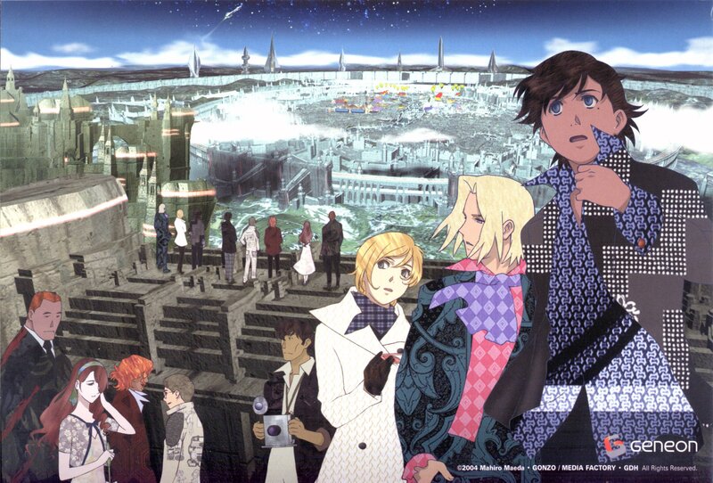 Anime cityscape gathering