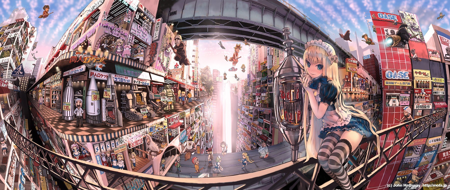 anime cityscape with girl