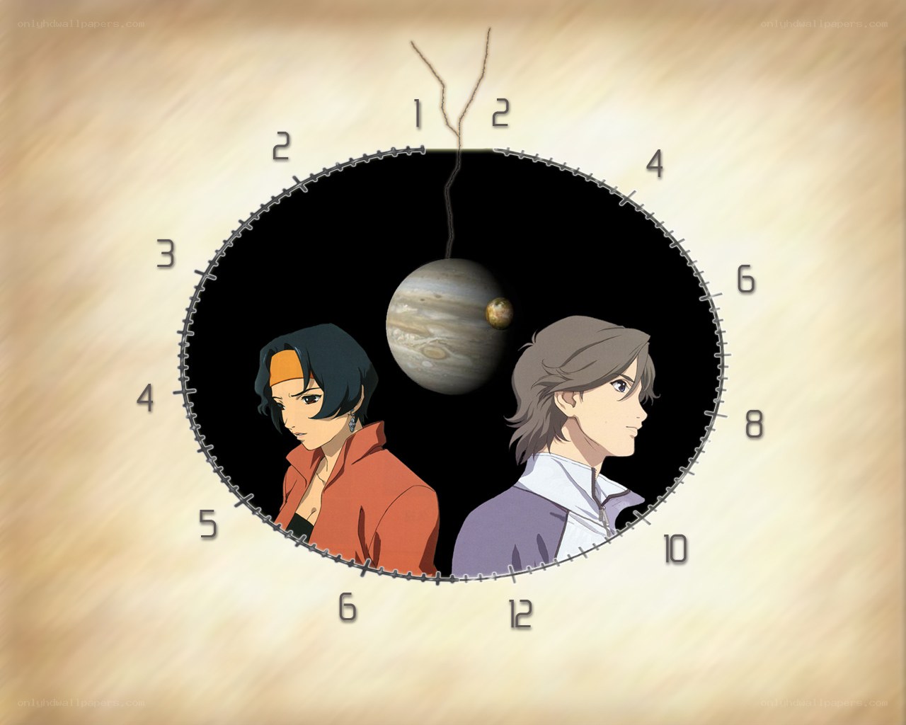 anime clock with Jupiter