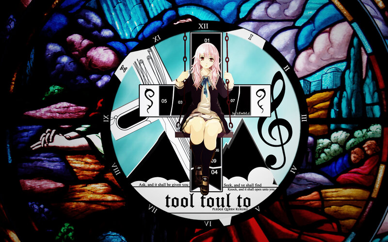 Anime clock with stained glass
