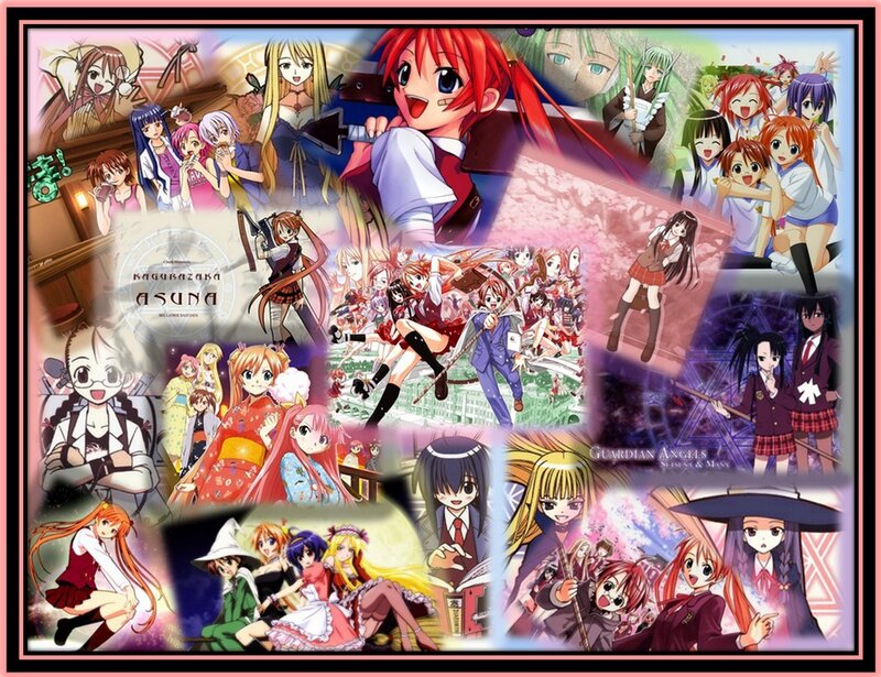 Anime collage featuring multiple characters