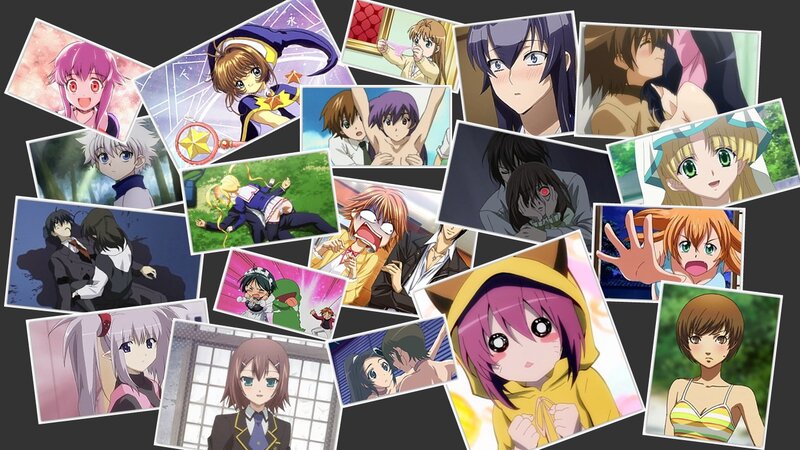 Anime collage featuring various characters