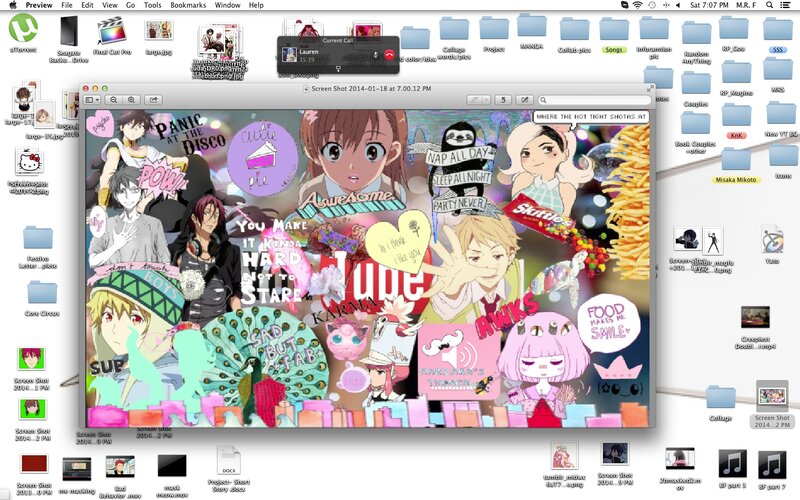 Anime Collage on Desktop