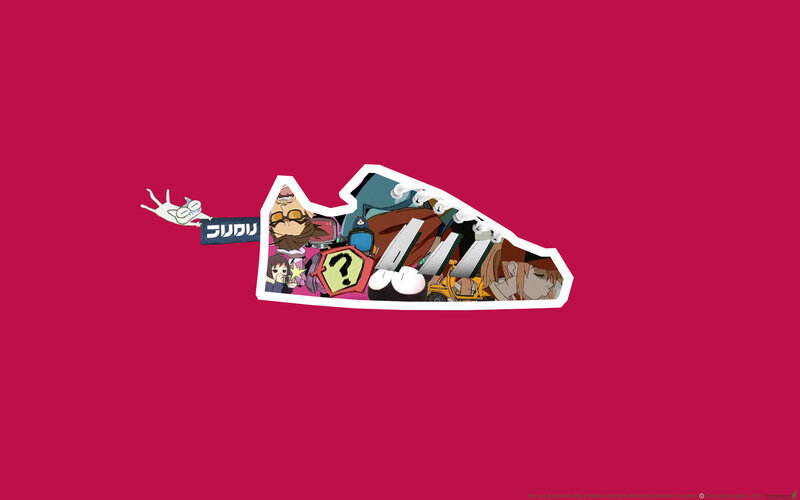 anime collage shoe design