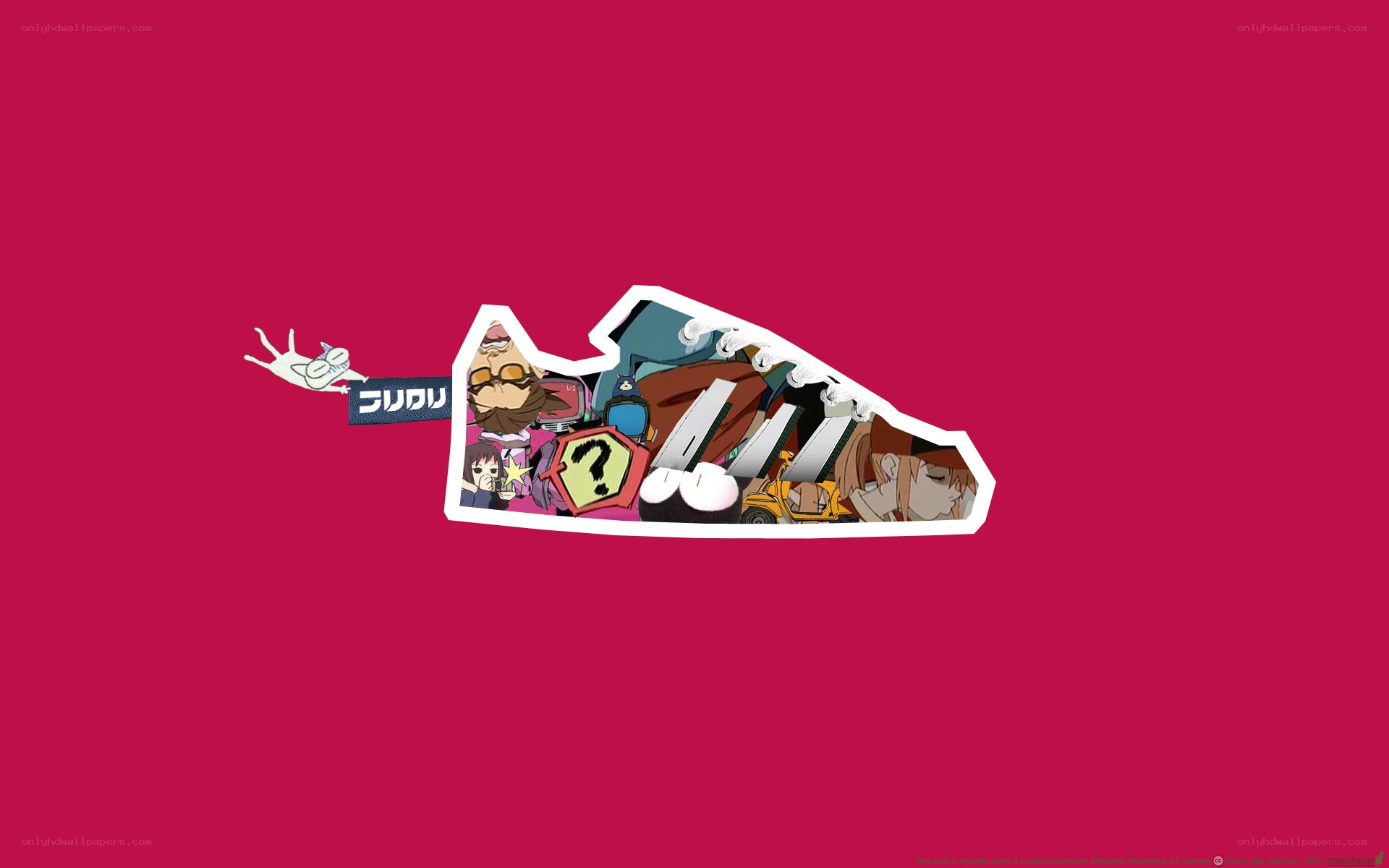 anime collage shoe design