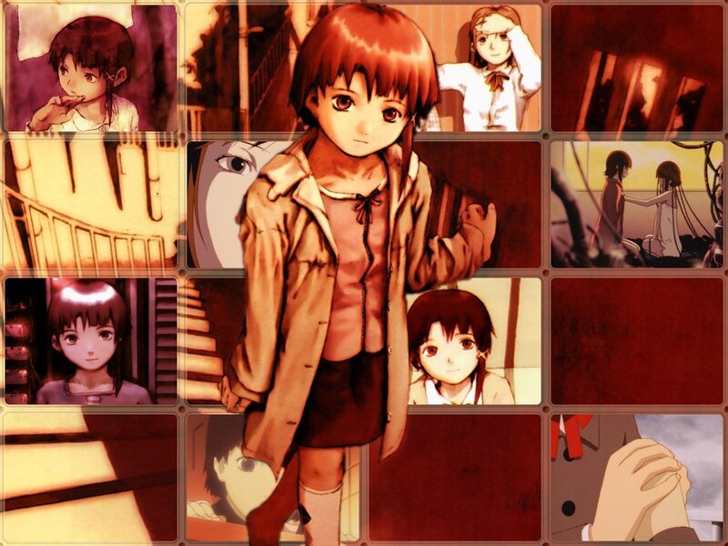 Anime collage with central character