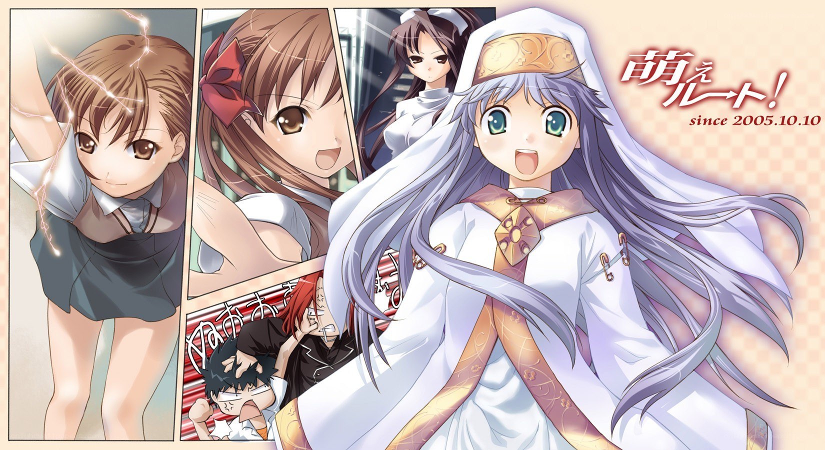 Anime collage with character art