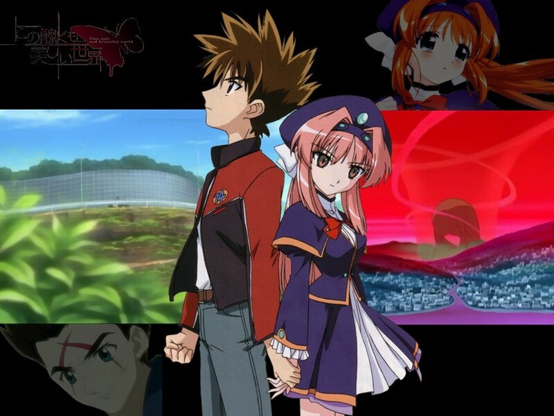 Anime collage with characters
