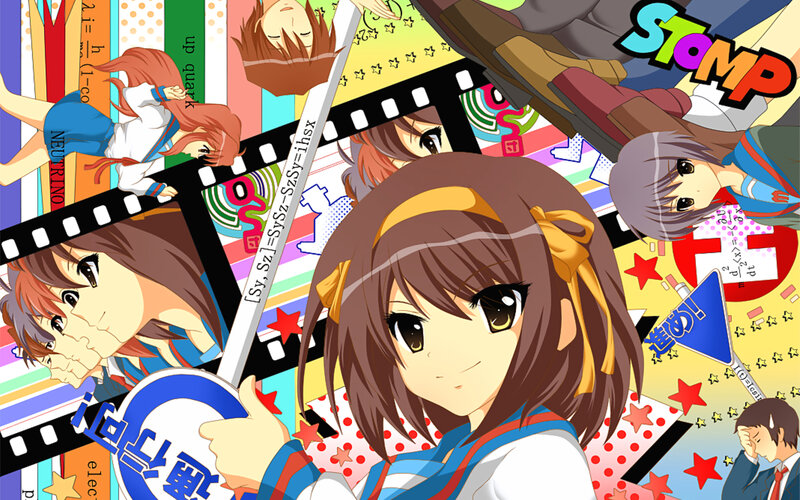 Anime collage with film strips