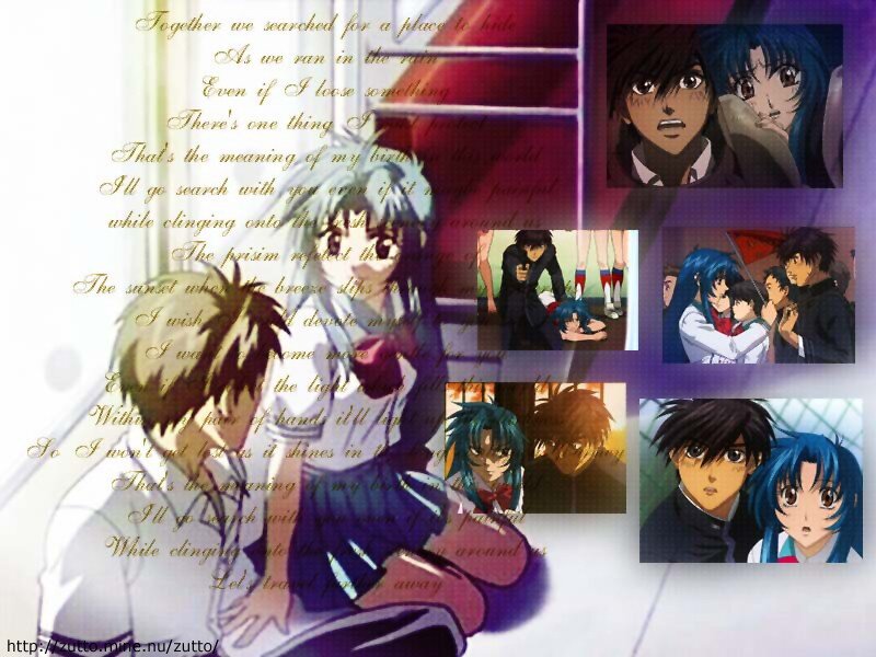 anime collage with lyrics