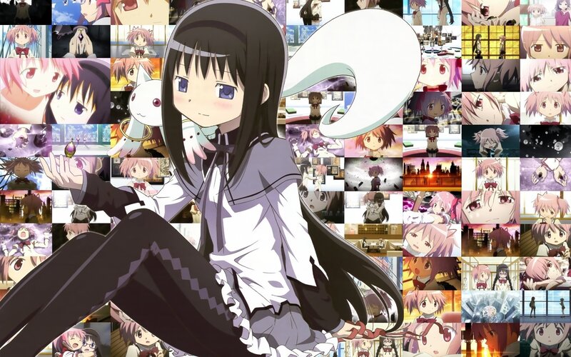 Anime collage with main character