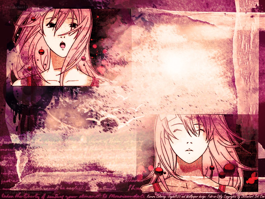 anime collage with pink tones
