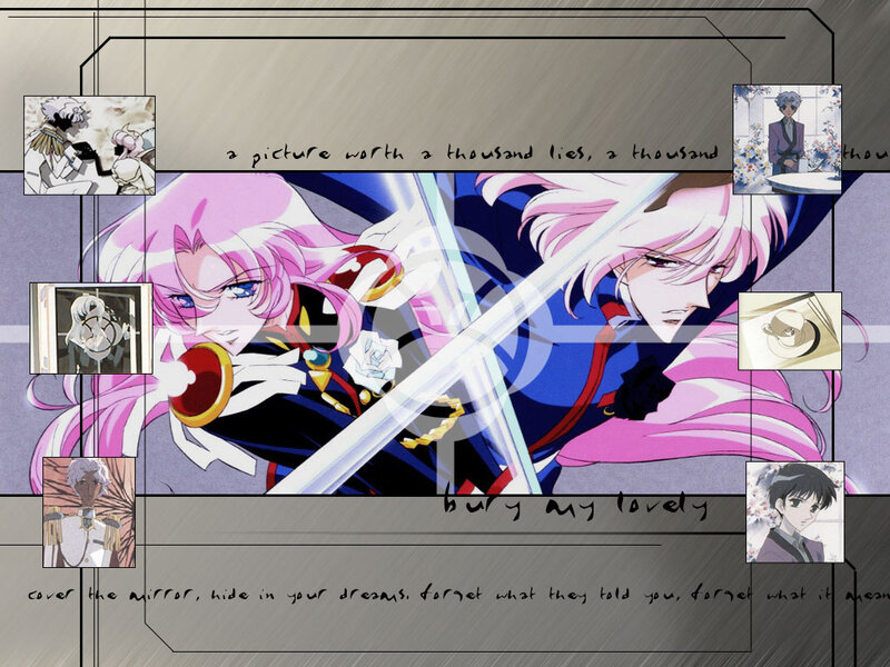 anime collage with sword fight