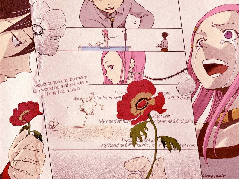 Anime comic with red flowers