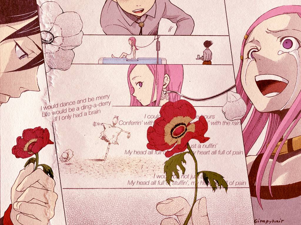 Anime comic with red flowers