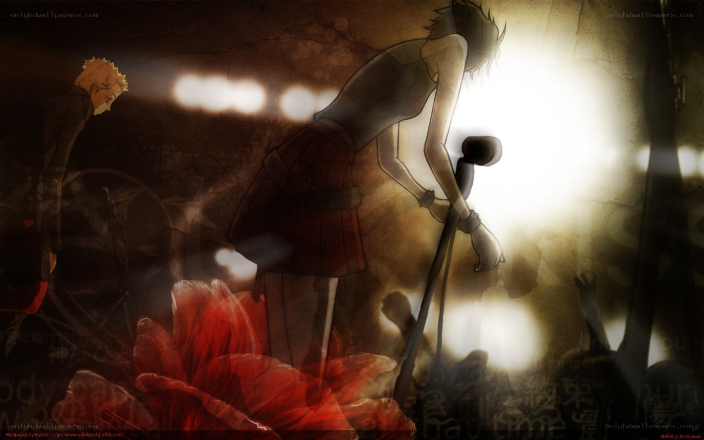 Anime concert scene with spotlight