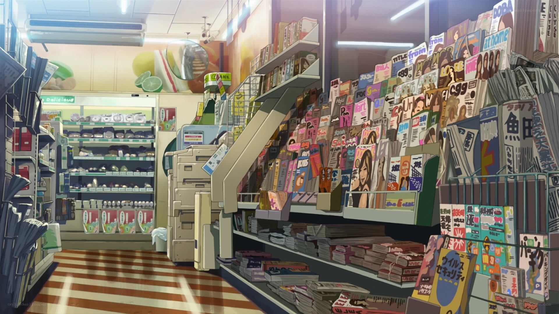 Anime convenience store interior