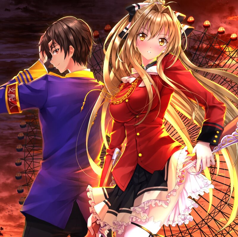 Anime Couple at Amusement Park — Red