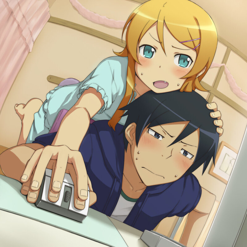 anime couple at computer