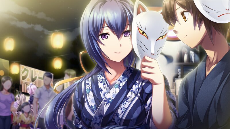 Anime Couple at Festival — Purple