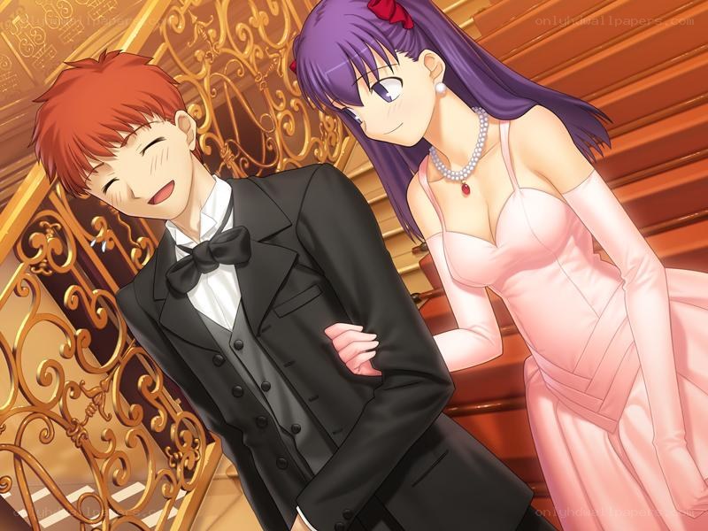 anime couple at formal event