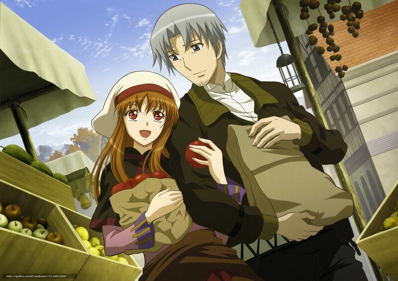 Anime Couple at Market — Brown