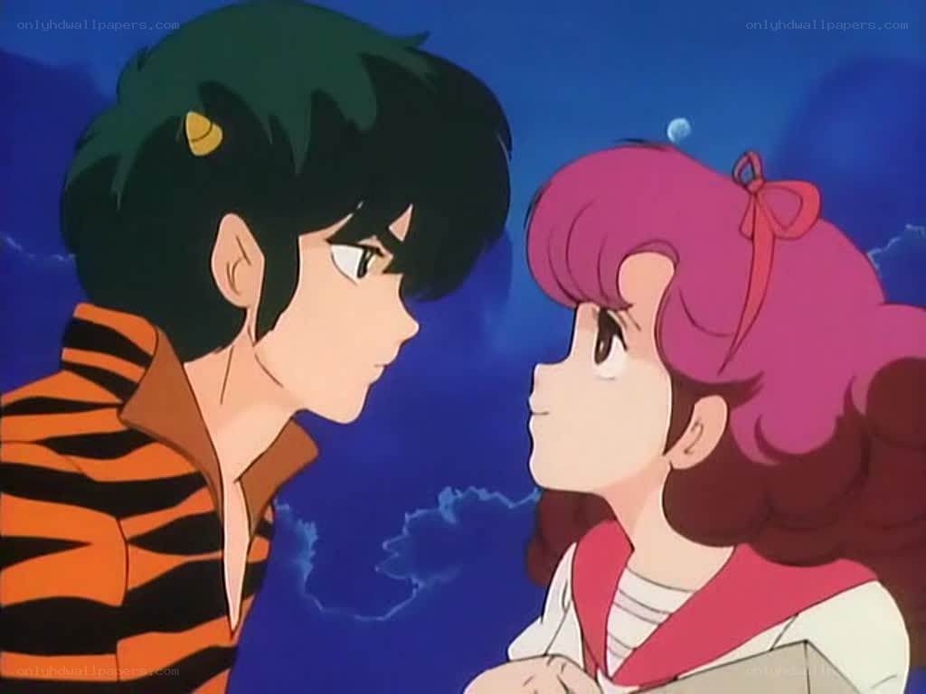 anime couple at night