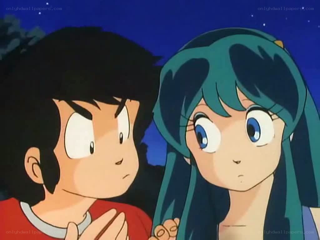 anime couple at night