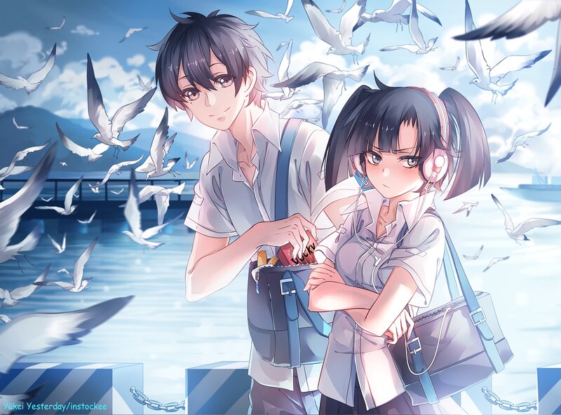 Anime Couple at Pier