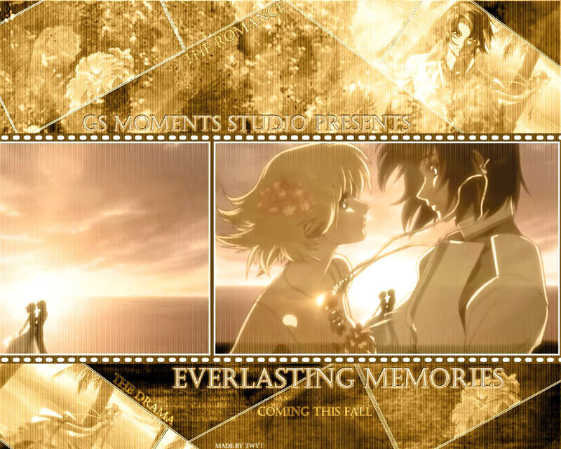 Anime Couple at Sunset — Gold