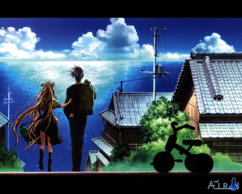 anime couple by the sea