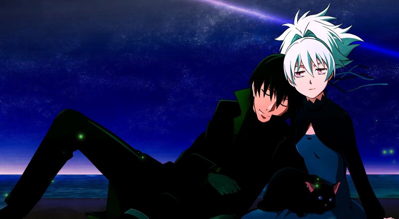 anime couple by the sea