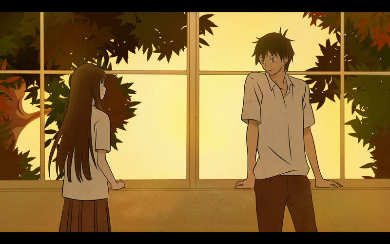 anime couple by window