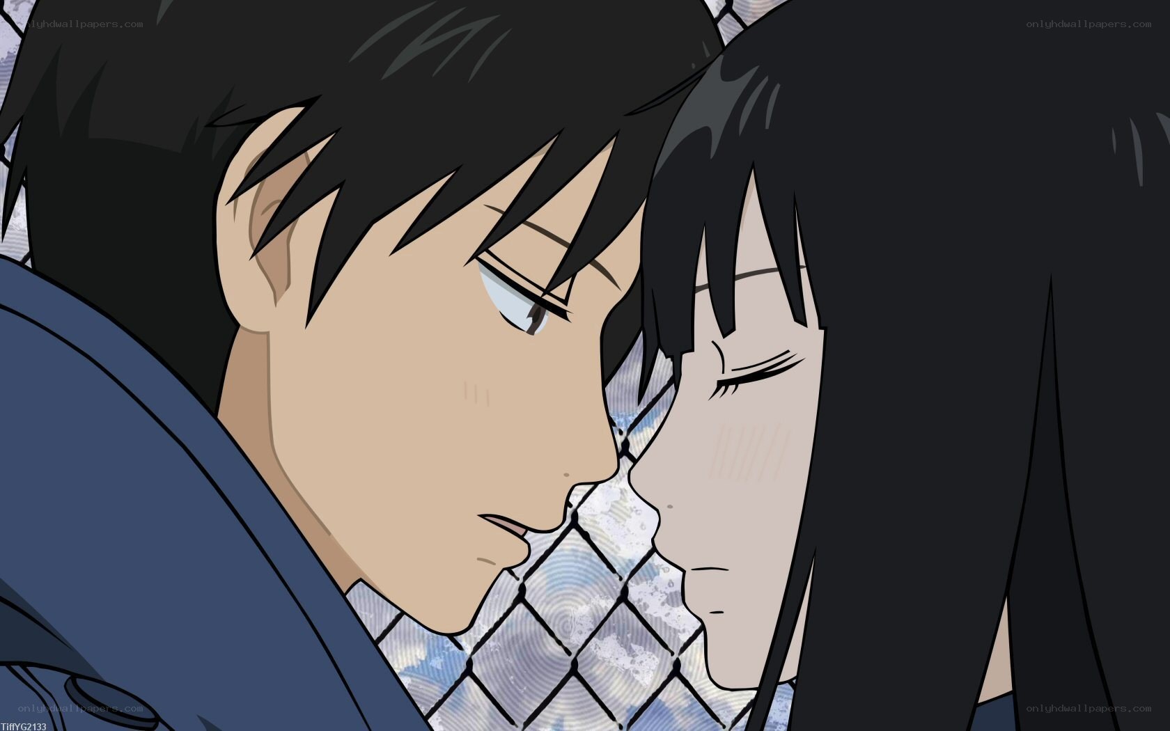 anime couple close-up