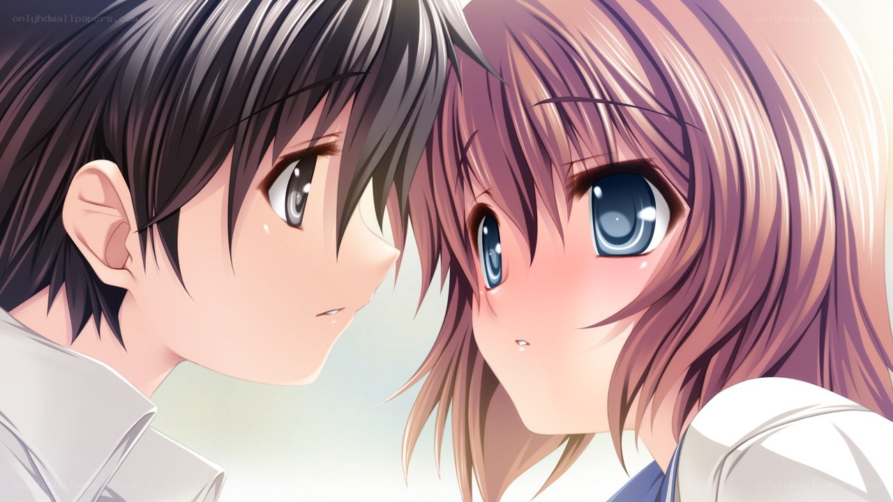 anime couple close-up