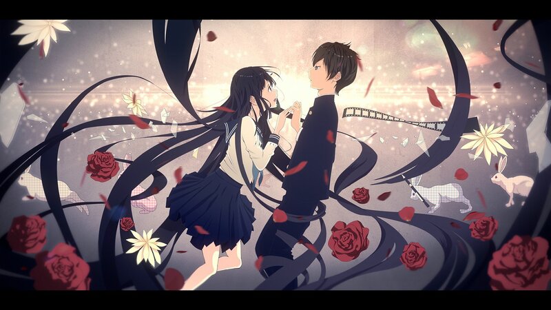 Anime Couple Dancing — Black, Dreamy