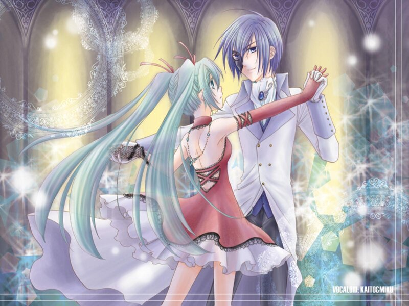 Anime Couple Dancing — Blue