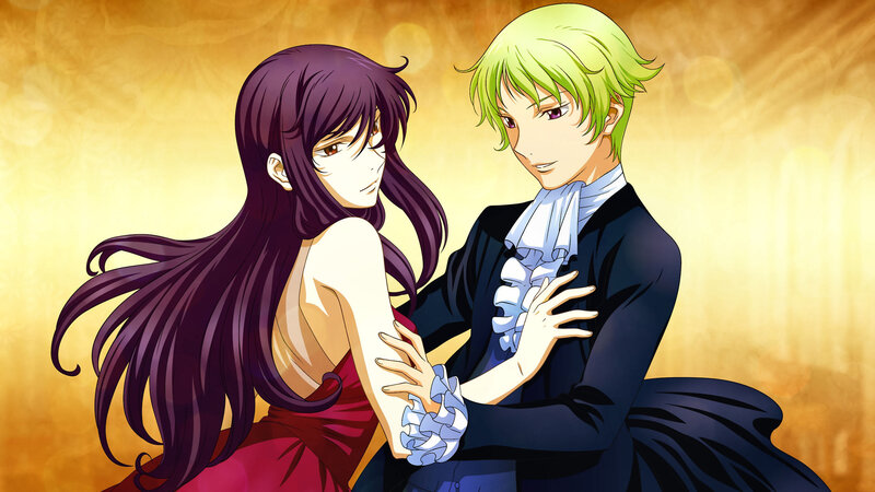 Anime Couple Dancing — Gold