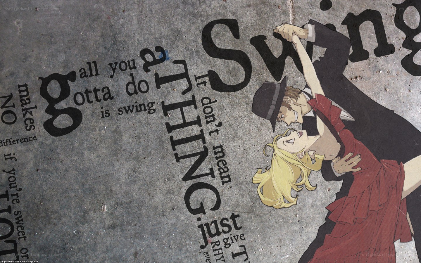 anime couple dancing on concrete